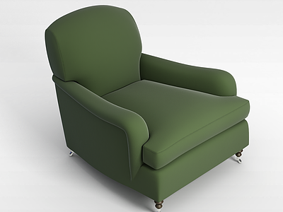 3d单人绿色沙发模型
