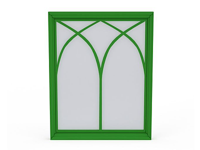 3d绿色创意门窗免费模型