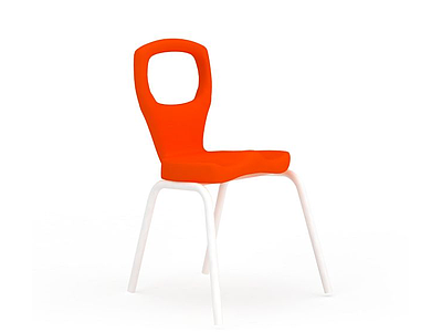 3d橘色简易椅子模型