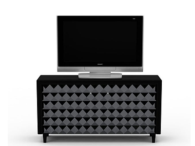 简约黑色电视柜模型3d模型