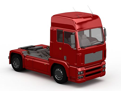 3d红色卡车模型