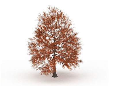 红色叶子树木模型3d模型