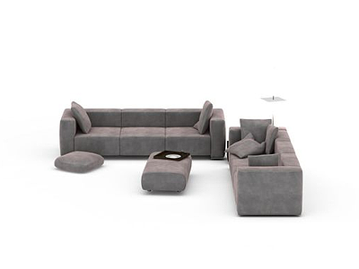 3d灰色布艺沙发免费模型