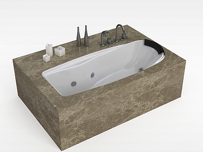 高档玉石浴缸模型3d模型