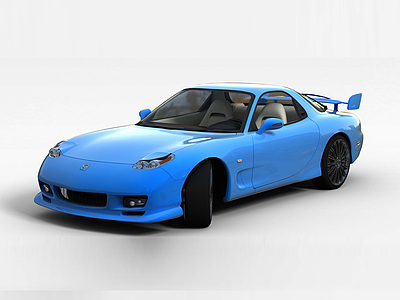 蓝色mazdax7跑车模型3d模型