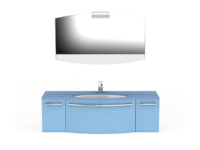 蓝色洗手台组合模型
