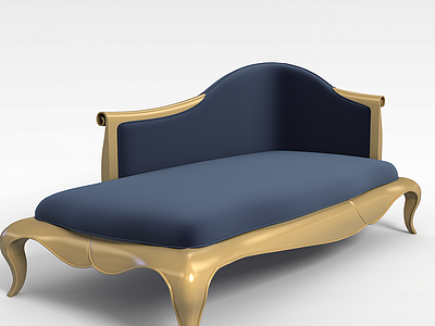 蓝色大气沙发椅模型3d模型