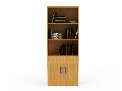 黄色木质书柜模型3d模型