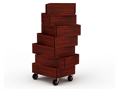 3d创意木质柜子模型