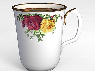 白色陶瓷茶杯模型3d模型