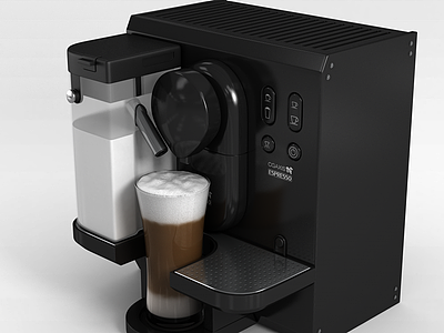 3d黑色咖啡机模型
