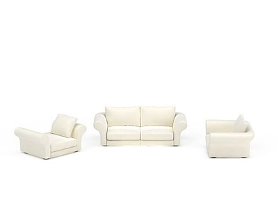 白色真皮沙发模型3d模型