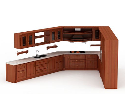 木质橱柜模型3d模型