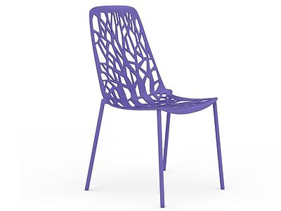 3d紫色椅子模型