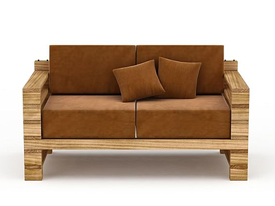 双人布艺沙发模型3d模型