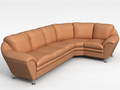 3d皮质沙发模型