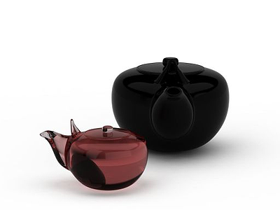黑色陶瓷茶壶模型3d模型