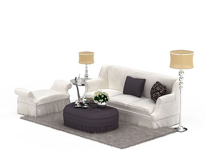 3d米色沙发组合免费模型
