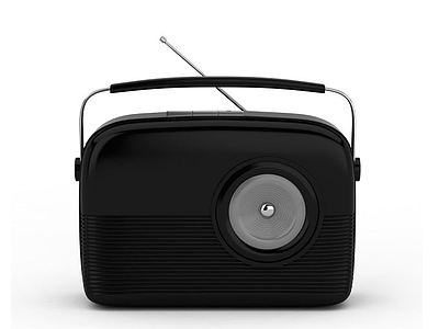 黑色收音机模型3d模型