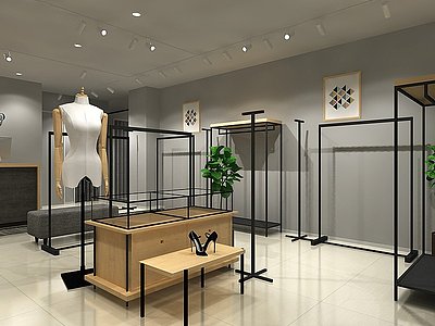 工业风服装店3d模型