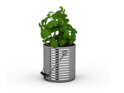 薄荷植物盆栽模型3d模型