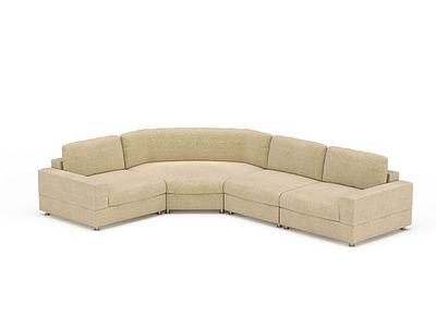 米色沙发模型3d模型