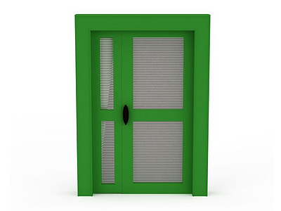 绿色木质门模型3d模型
