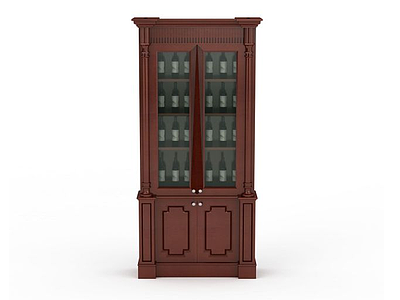 3d木质酒柜模型