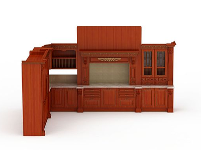 3d木质橱柜模型