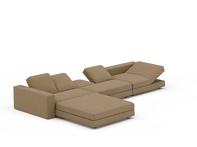 灰色布艺沙发模型3d模型