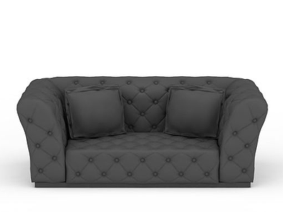 3d布艺铆钉沙发模型