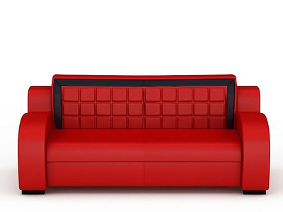 3d皮质红色沙发免费模型