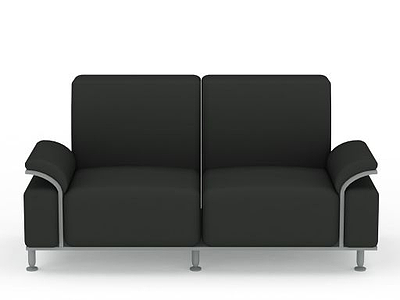 3d黑色双人沙发模型