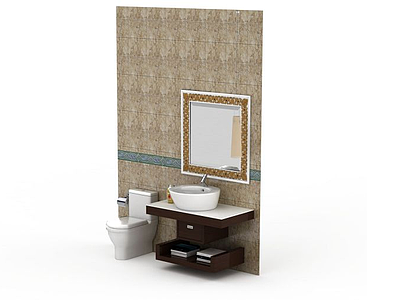 实木浴室柜组合模型3d模型
