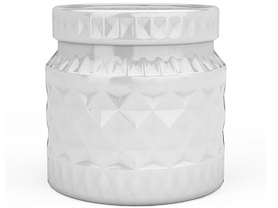 白色陶瓷罐子模型