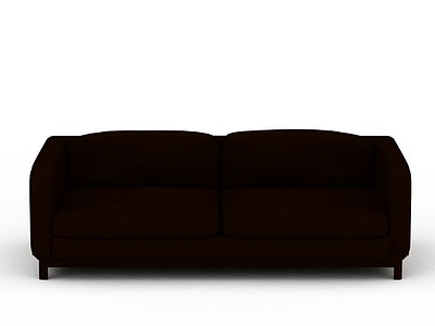 3d棕色客厅双人沙发免费模型