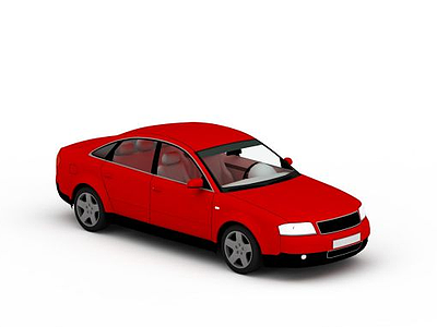 3d红色小轿车模型