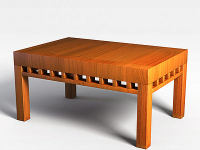 3d灰色木质桌子模型