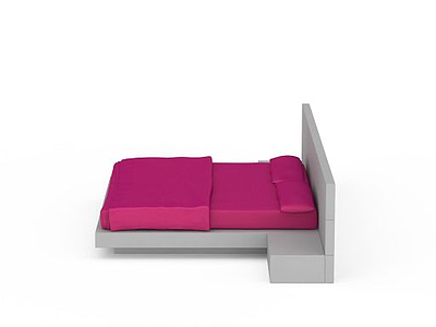 现代粉色床模型