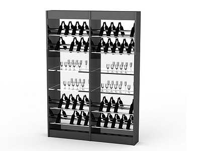 3d红酒酒柜模型