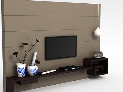 3d个性木质电视柜模型