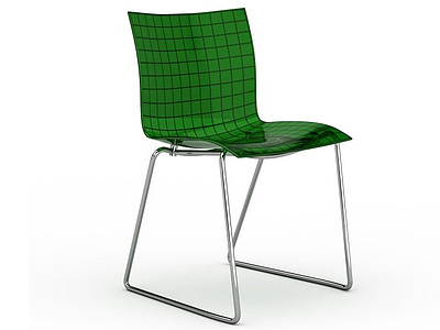 3d绿色格子椅子模型