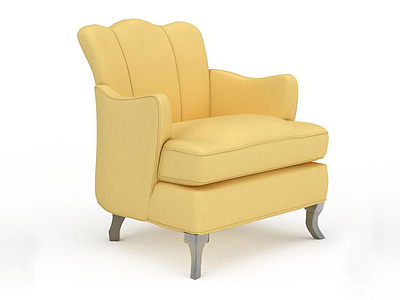3d黄色现代沙发免费模型