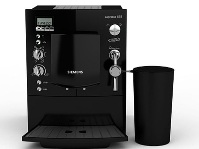 黑色泵压式咖啡机模型3d模型