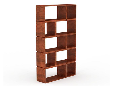 3d简易木质书柜免费模型