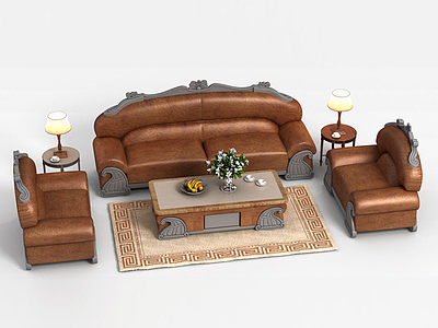 3d高档沙发模型