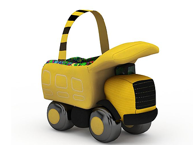 3d黄色玩具卡车免费模型