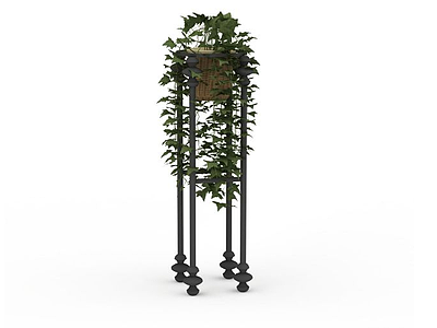 绿色植物盆景模型