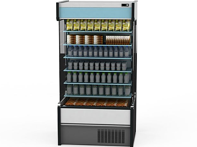 超市展示冰柜模型3d模型