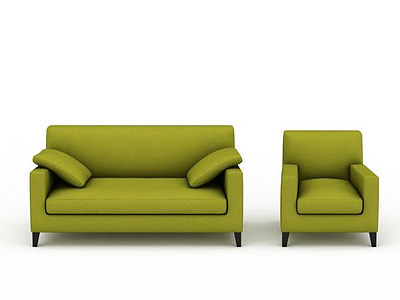 3d果绿色沙发模型
